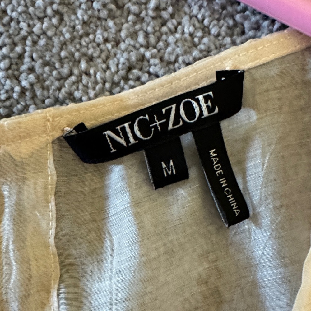 Nic + Zoe Sheer Floral Embroidered Blouse - Picture 4 of 5